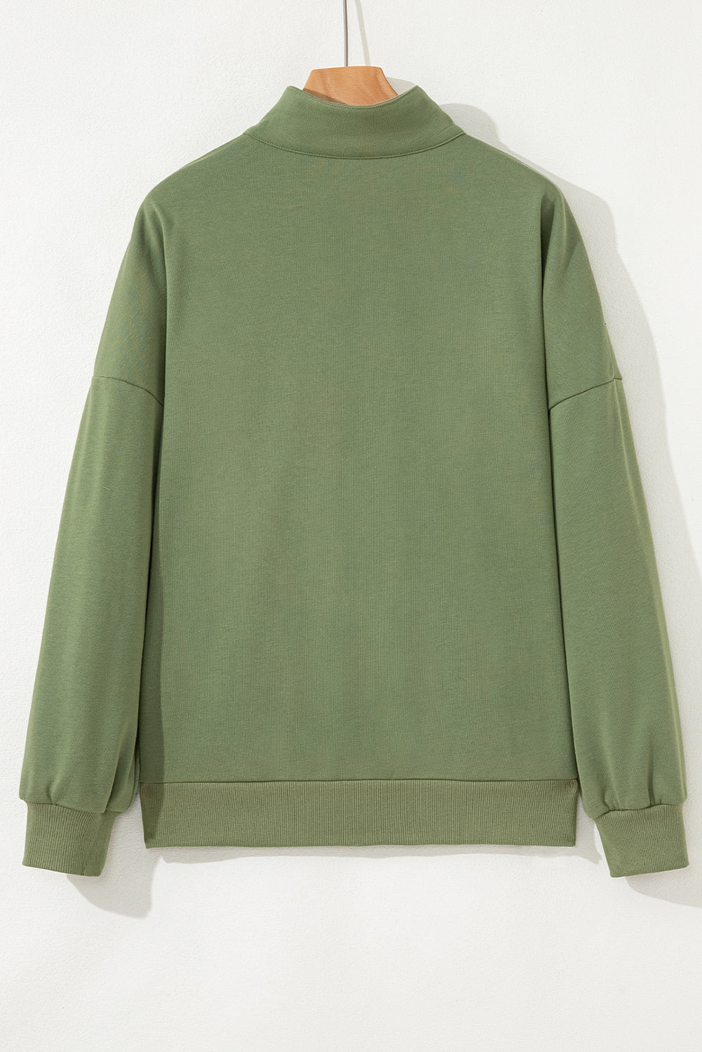 Stripe Contrast Collared Patchwork Sweatshirt