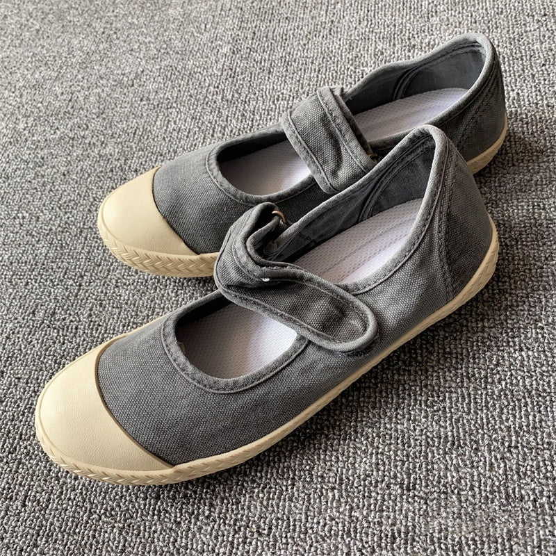 Women’s Japanese-Inspired Cotton Slip-On Loafers Casual Flats