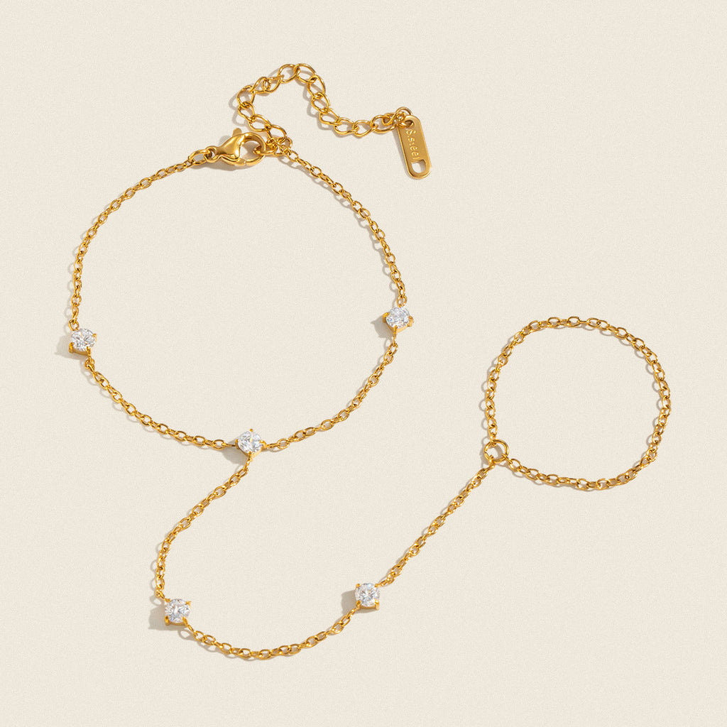 Zircon Fingerless Bracelet For Women