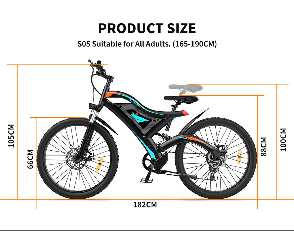 Electric Fat Tire Bike 26 Inch – 500W Rear Motor with Front Suspension