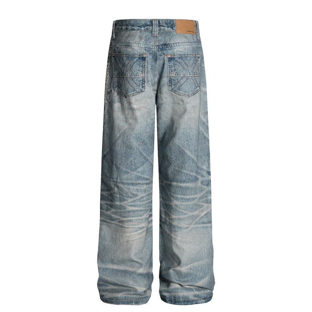 Wideboy Relaxed Fit Heavyweight Graphic Print Denim Jeans - Image 3