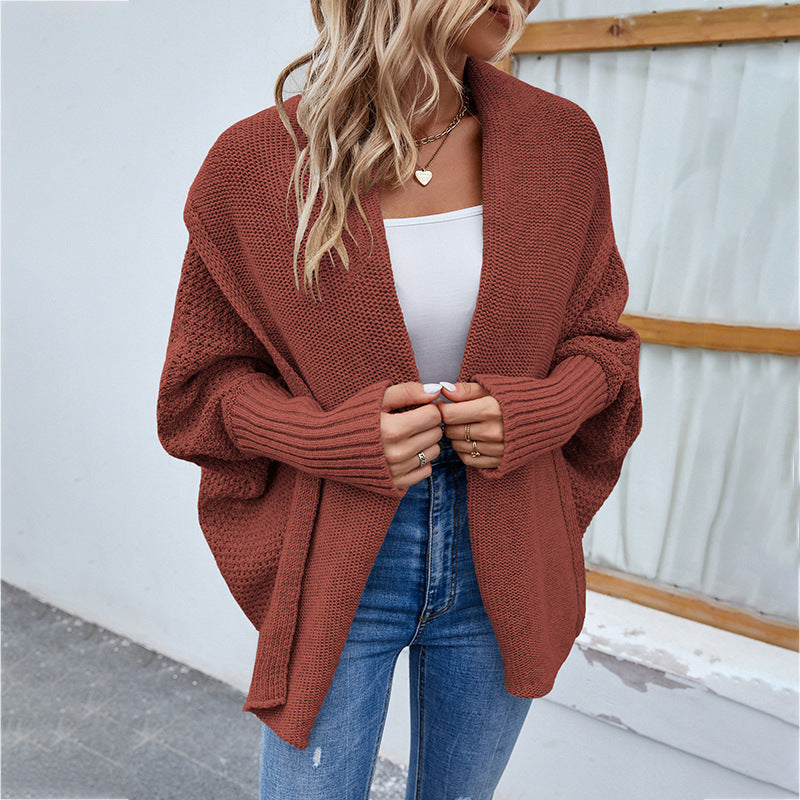 Oversized Navy Blue Batwing Cardigan