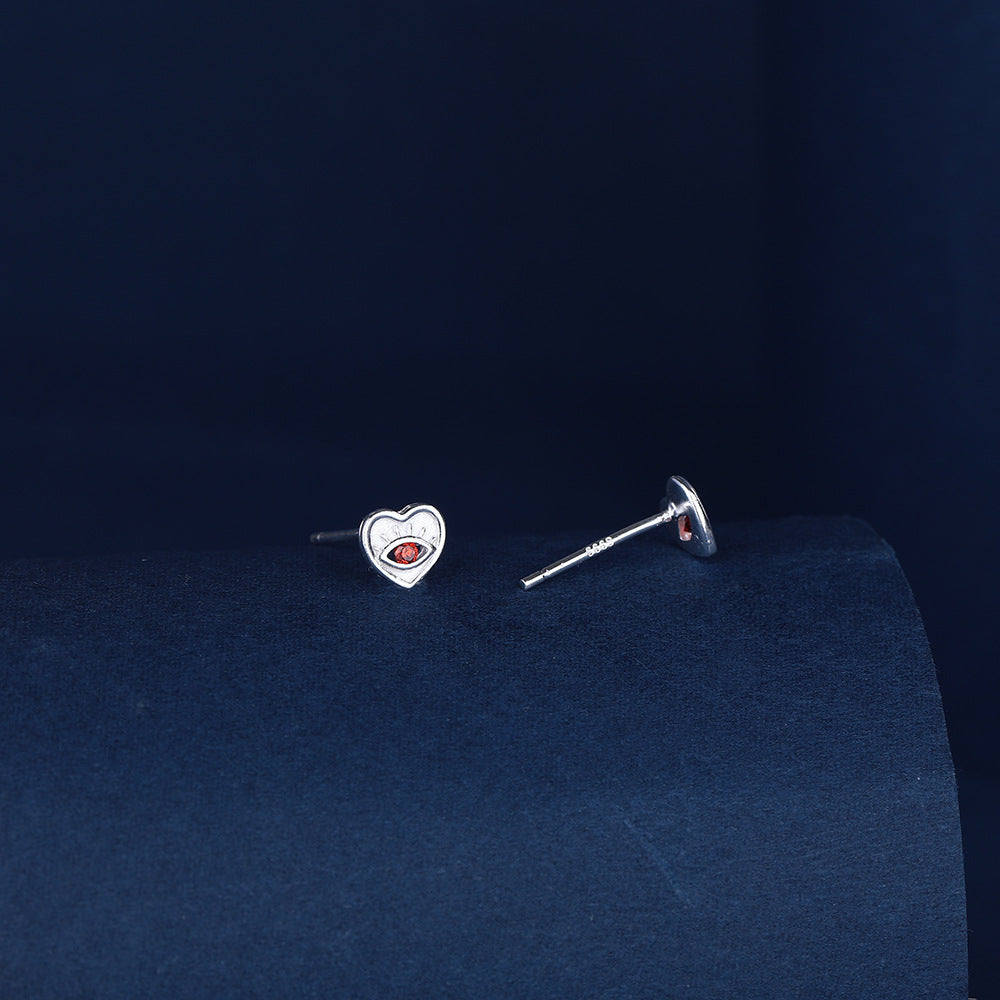 Exquisite Sterling Silver Heart-shaped Earrings
