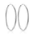 High-End Silver Hoop Stud Earrings Bold Minimalist European Style