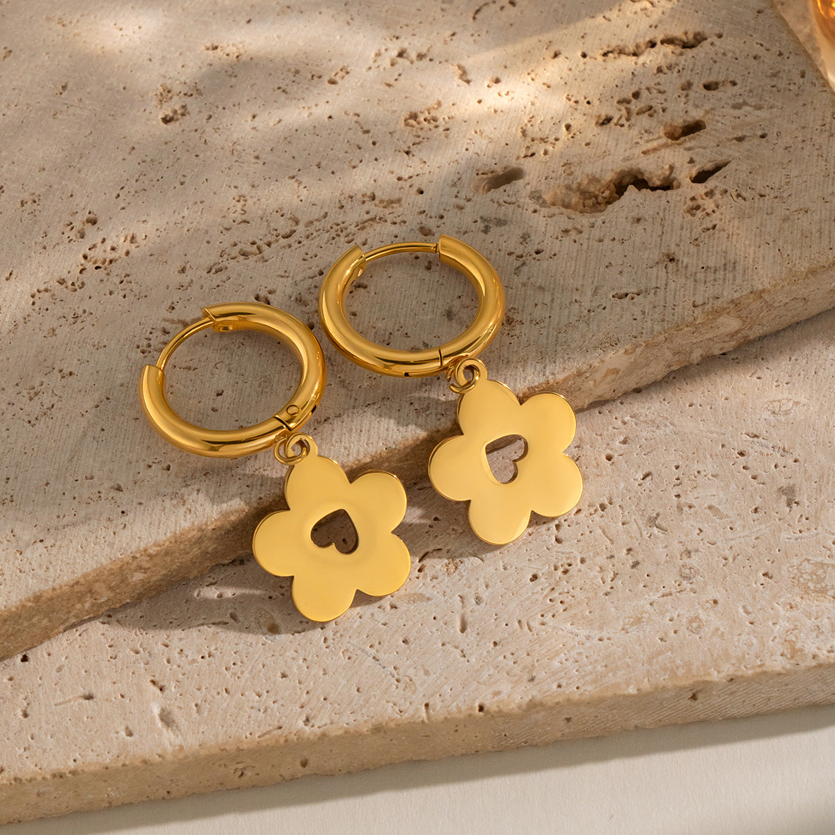 Fashionable Flower Pendant Earrings Womens