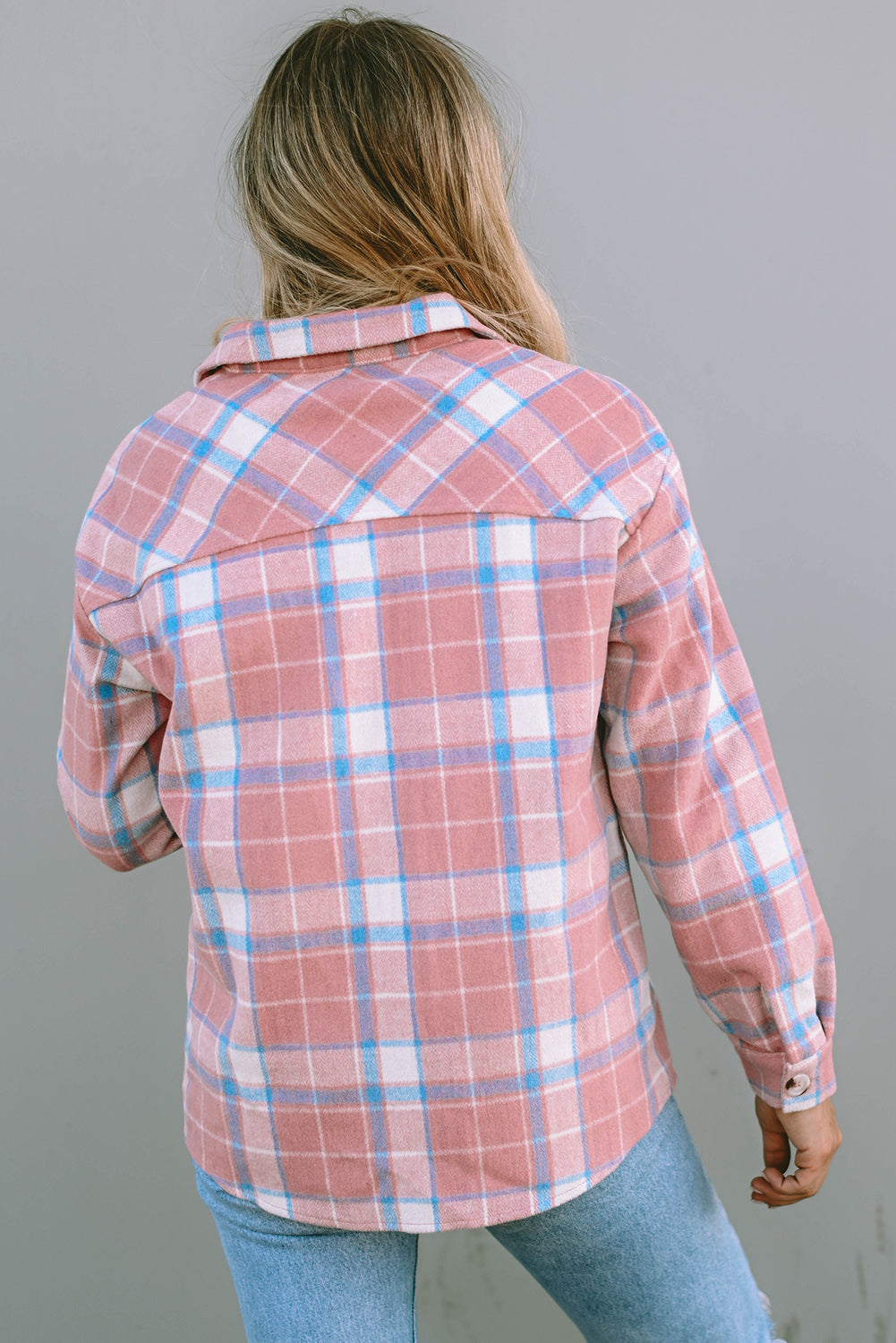 Plaid Flannel Shacket with Puff Sleeves | Women's Oversized