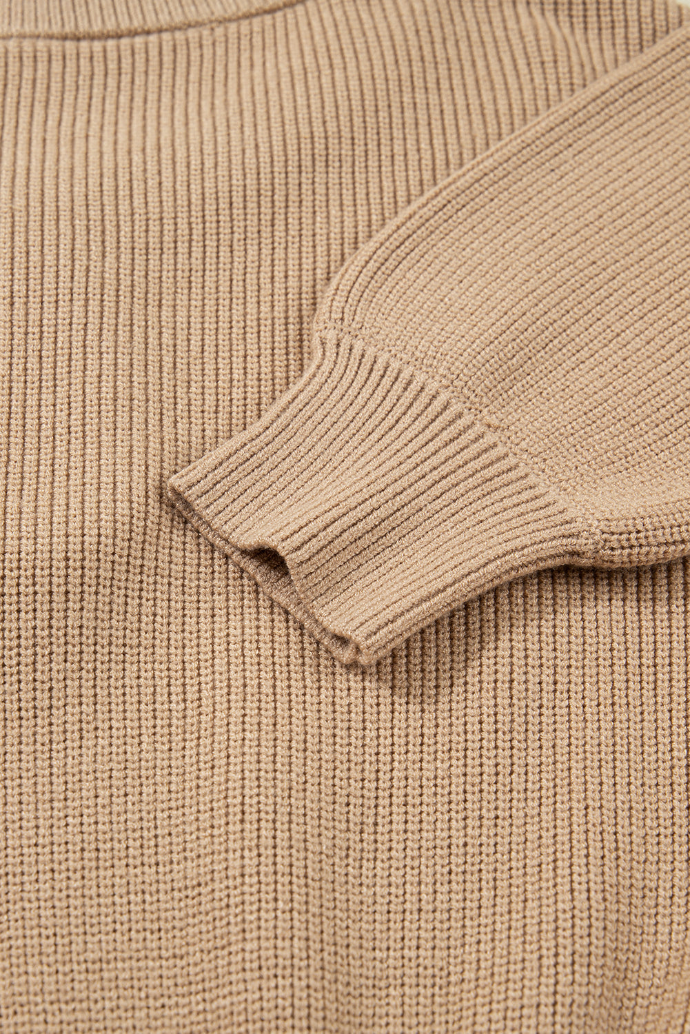 Zariah Embellished Keyhole Ribbed Sweater