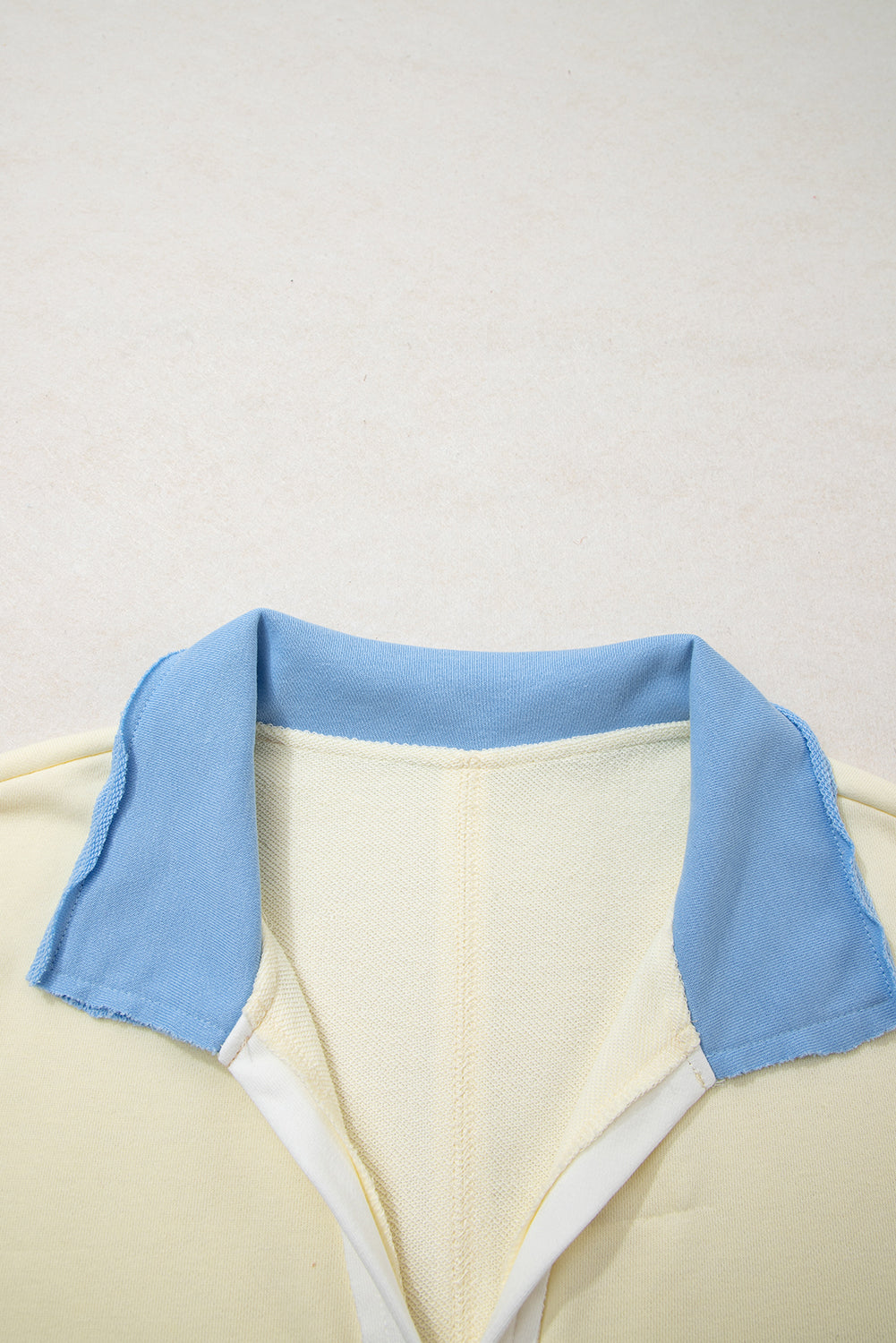 Plus Size Colorblock Raw Seam Patchwork V-Neck Pullover