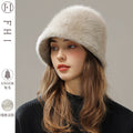Women's Real Rabbit Plush Winter Bucket Hat for Comfortable Fit - Image 6