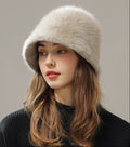 Rabbit Fur Blend Plush Fisherman Hat – Warm Winter Bucket Hat
