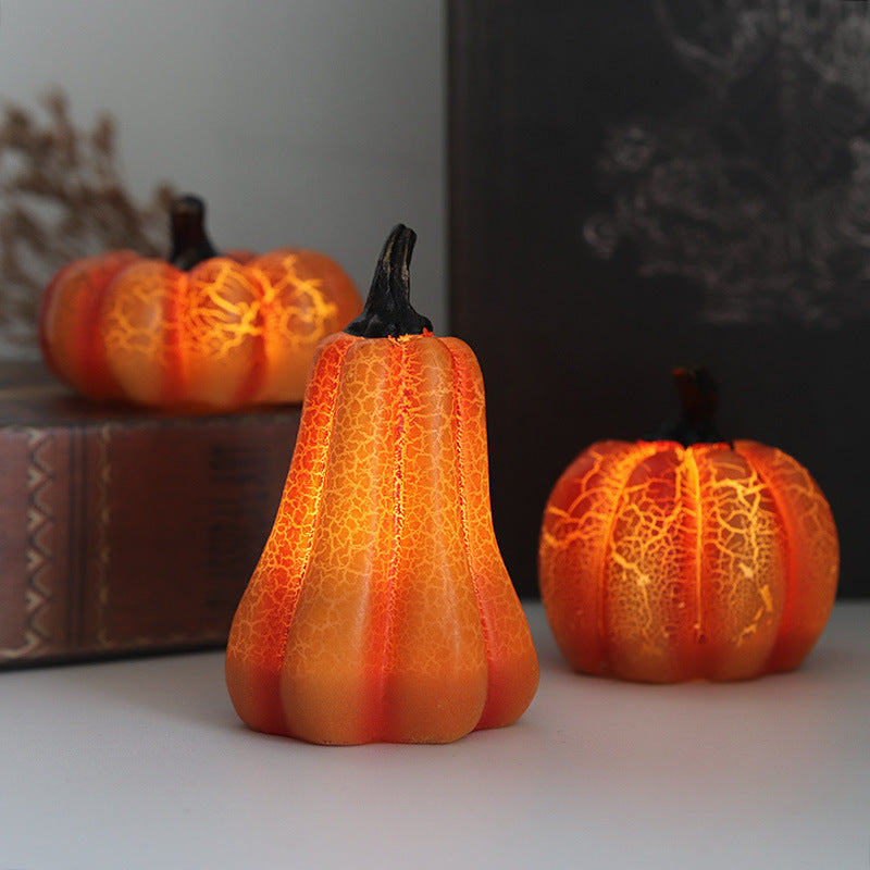 LED Halloween Pumpkin Lantern Realistic Resin Candle Lamp Decor