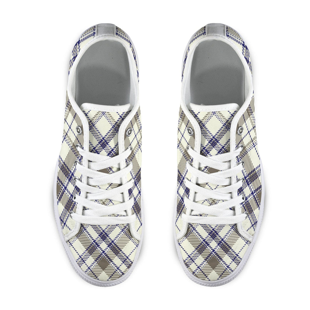 Women's Collegiate Plaid Canvas Low Top Sneakers - Image 2