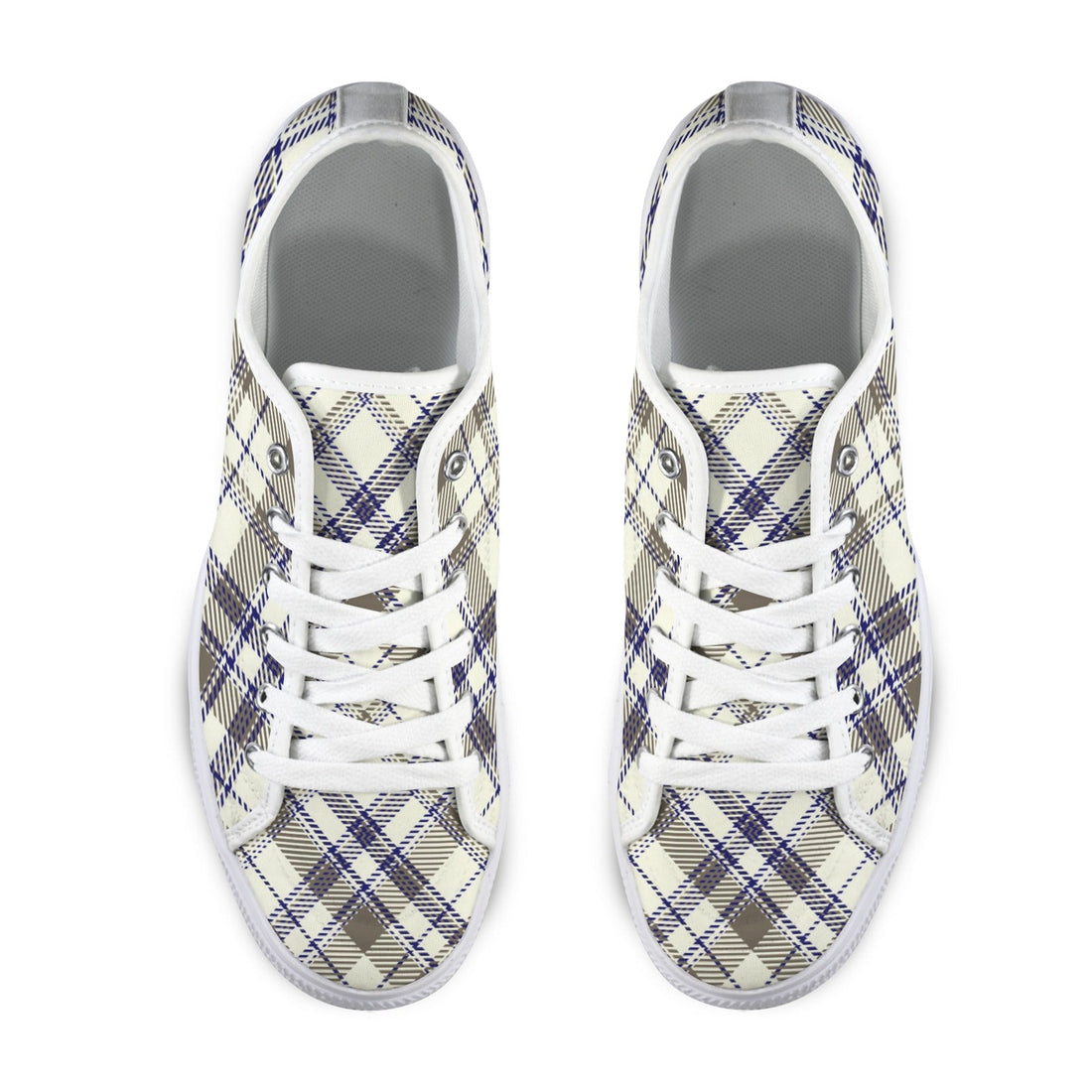 Women's Collegiate Plaid Canvas Low Top Sneakers - Image 2