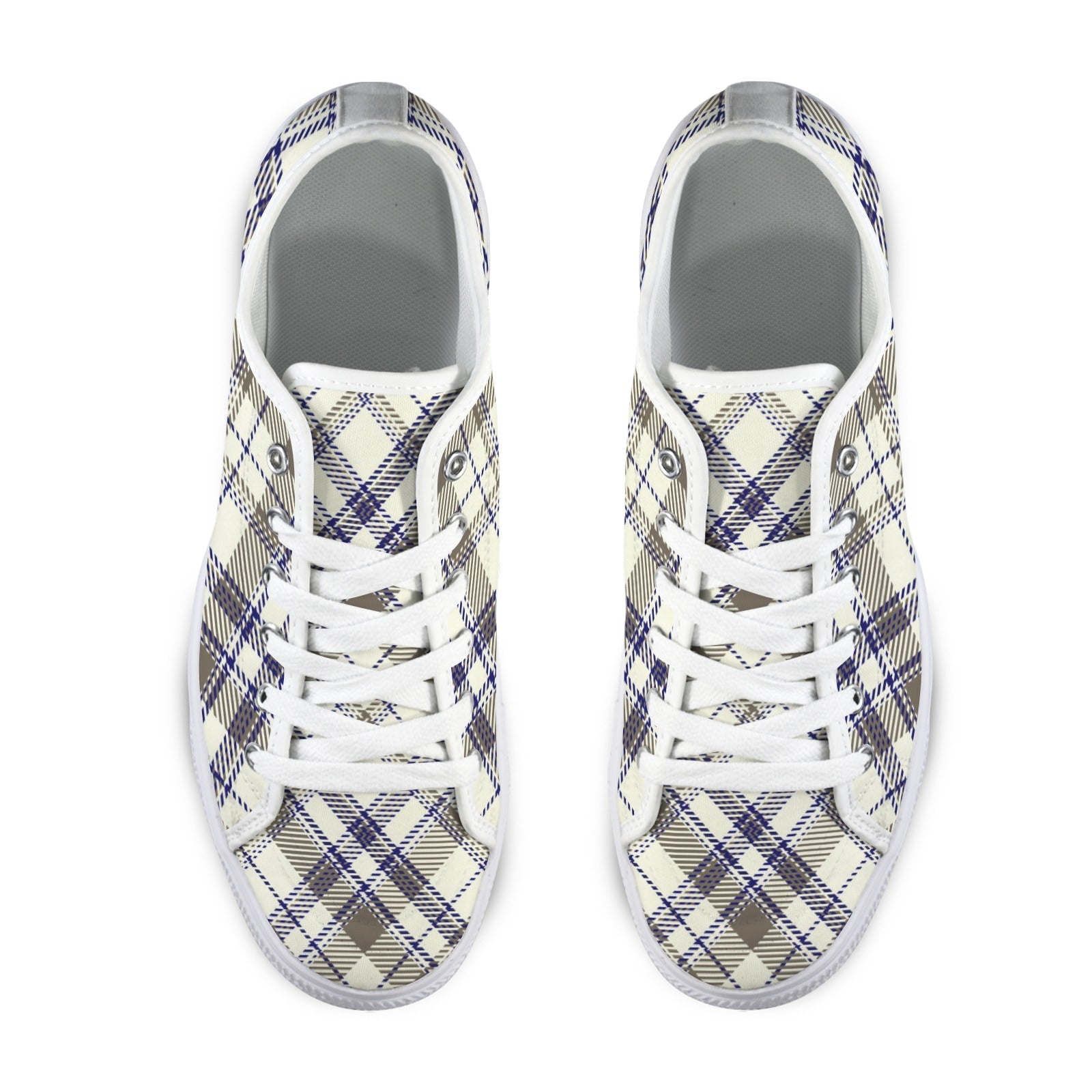 Women's Collegiate Plaid Canvas Low Top Sneakers - Image 2