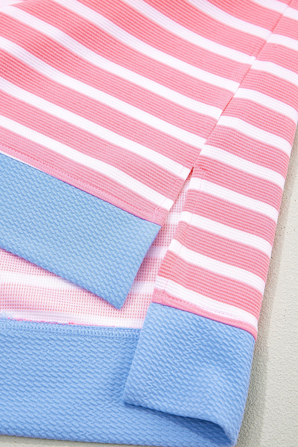 Kelly Striped Short Sleeve Knit Top with Color Block