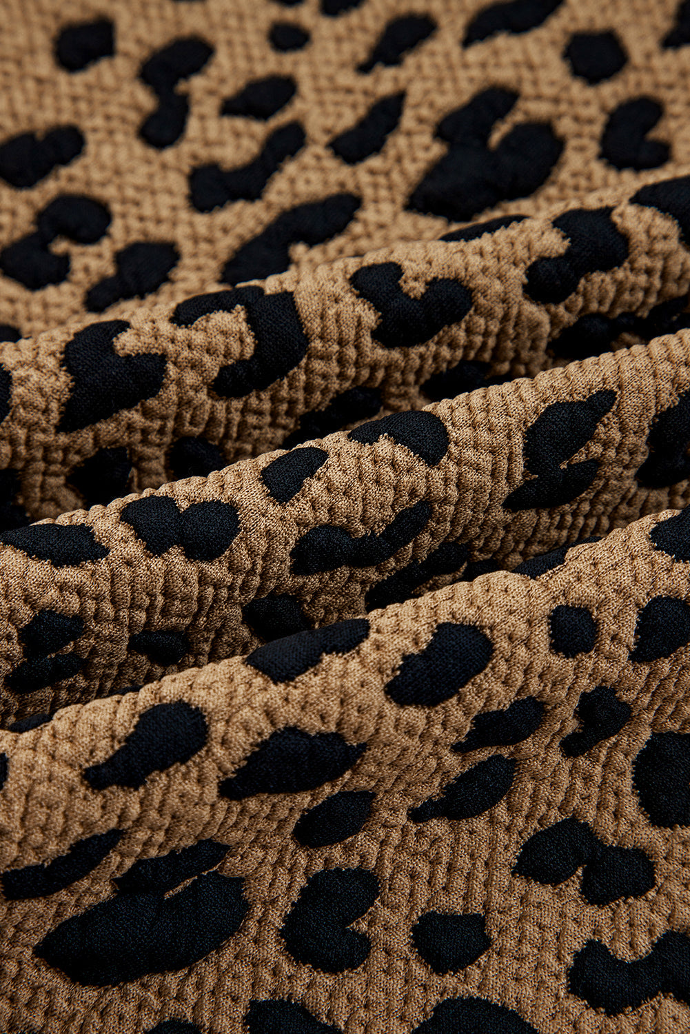 Leopard Quarter-Zip Drop Shoulder Sweatshirt