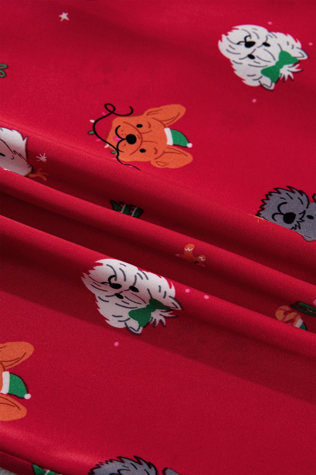Christmas Dog Collared Top & Shorts Pajama Set