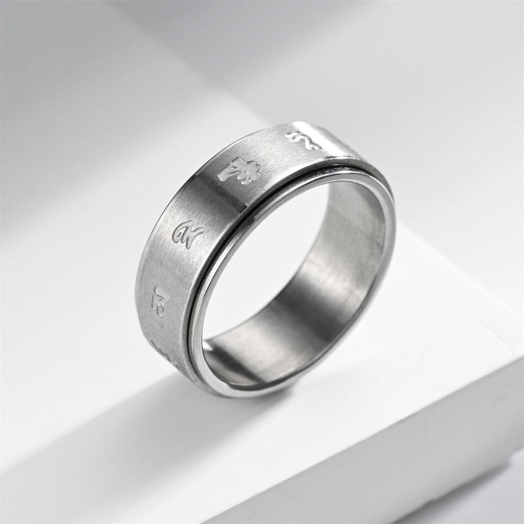 Titanium Steel Rotating Ring For Men