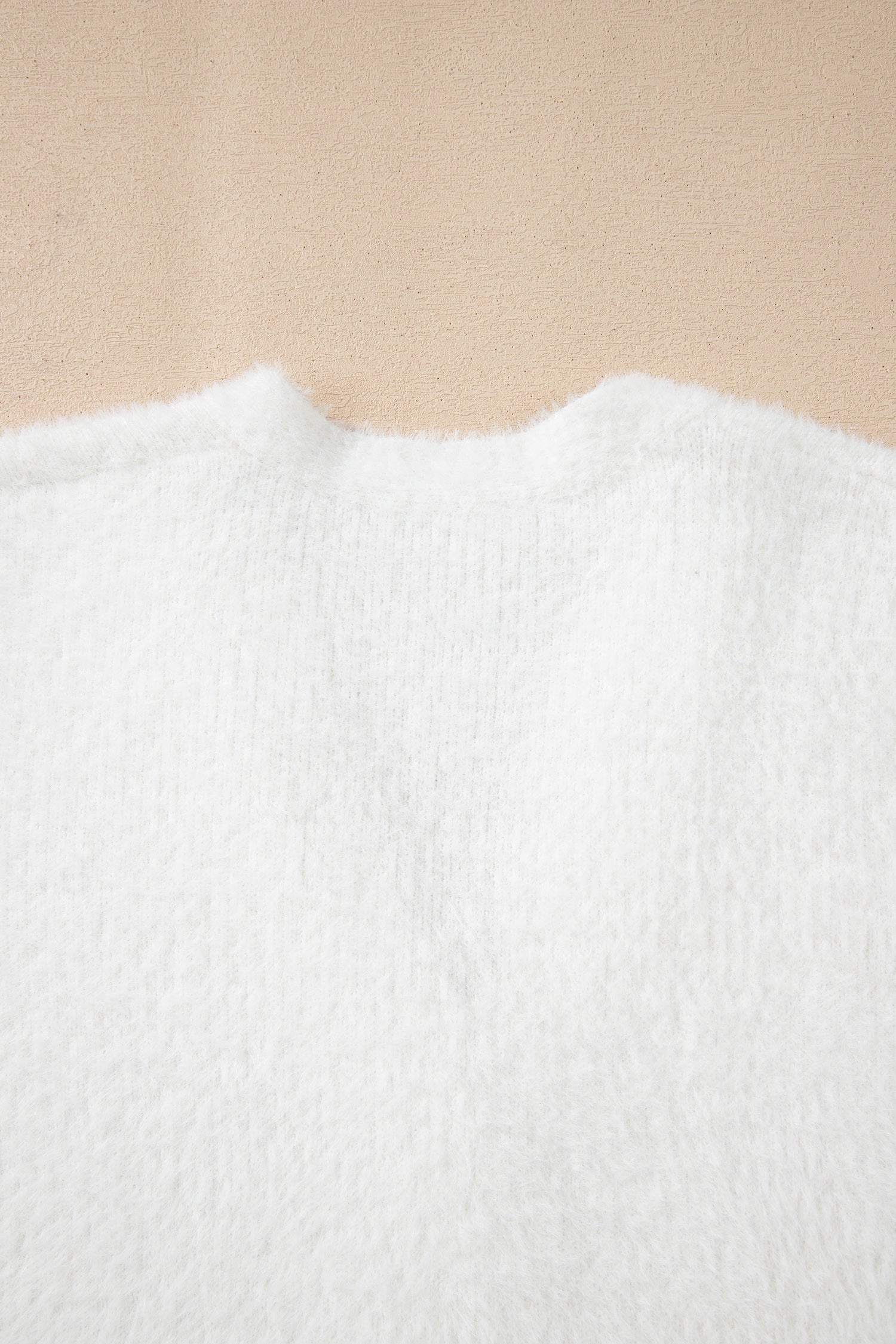 Solid Fuzzy Button-Front Cardigan