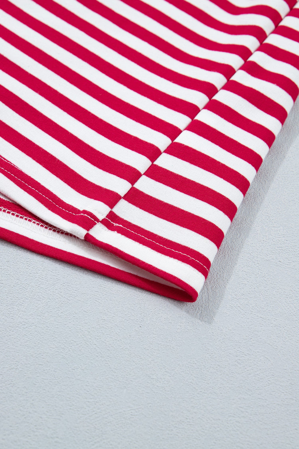 Skye Stripe Trim Tee Set: Patriotic V-Neck Loungewear in Cotton