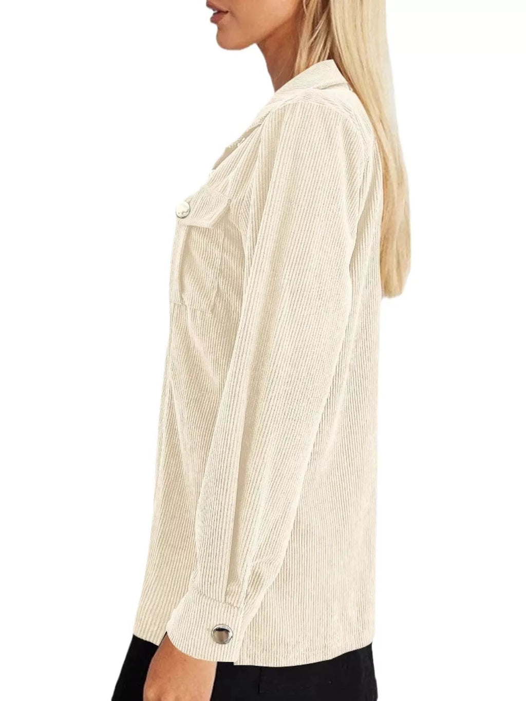 Corduroy Button-Down Jacket | Casual Buttoned Overshirt