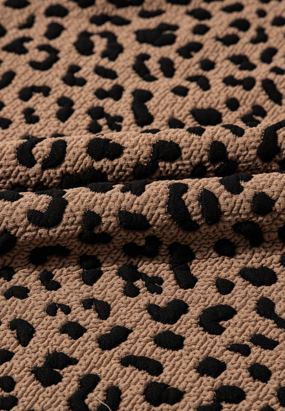 Leopard Print Sleeveless Mini Dress Tan and Black Summer Dress