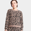 Cozy Lounge Sweater in Coffee Leopard