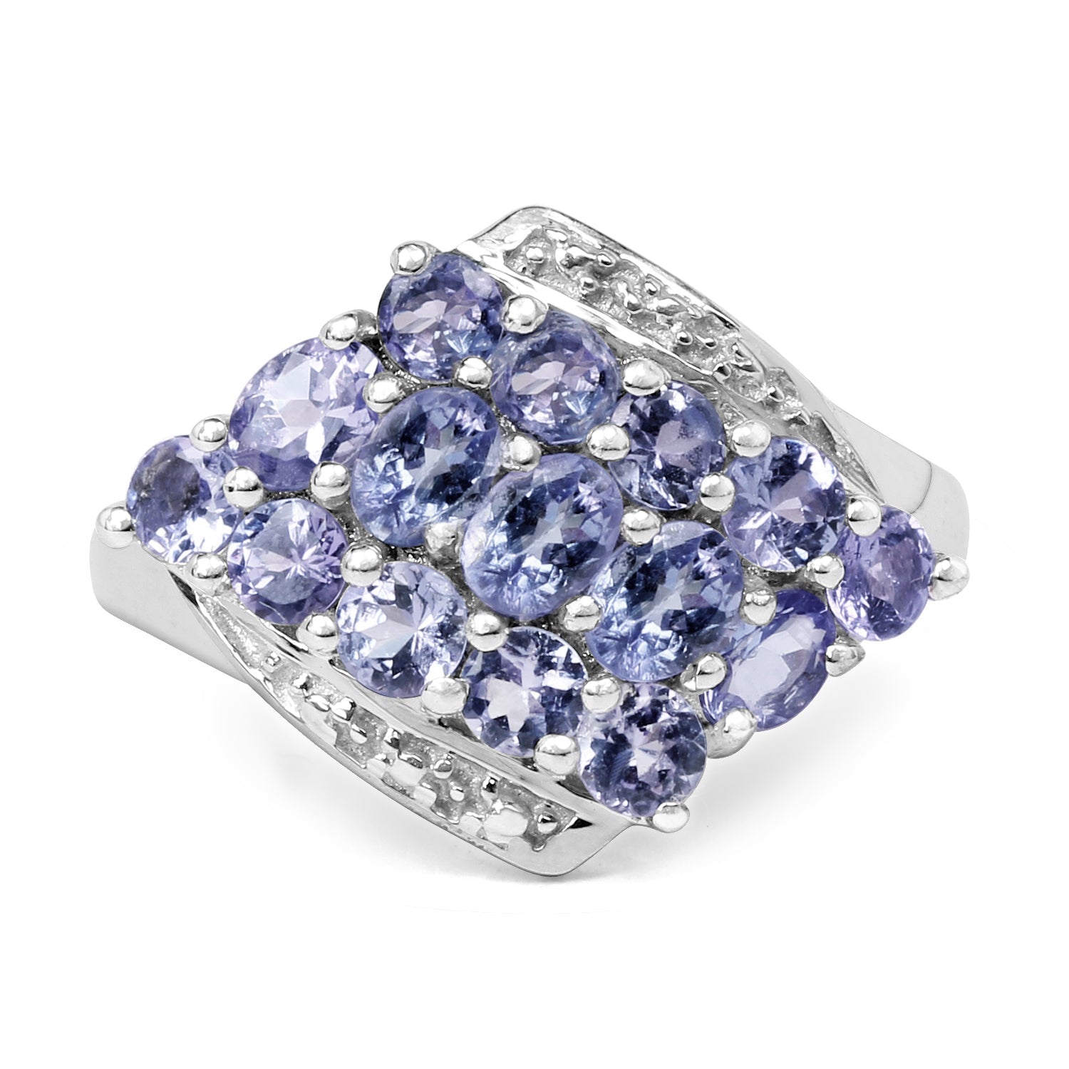 1.85 Carat Genuine Tanzanite .925 Sterling Silver Ring