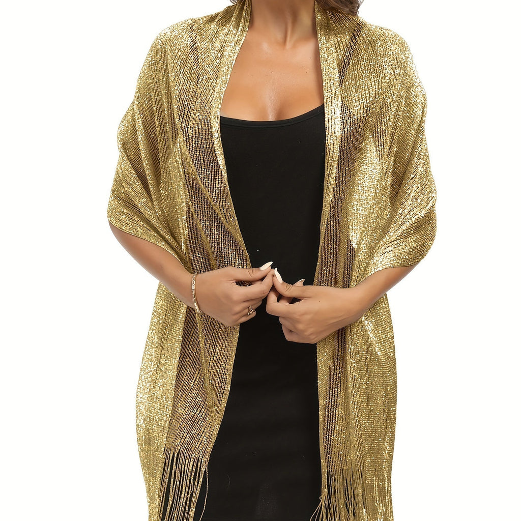 Elegant Golden and Silvery Shawl