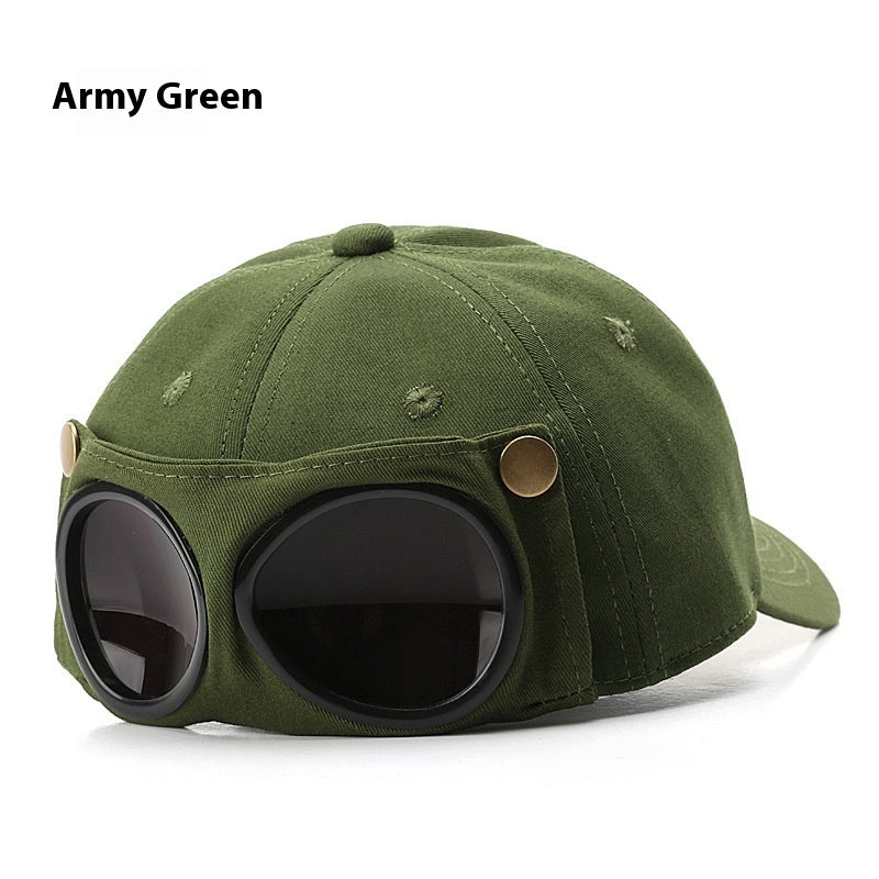 Pilot Peaked Cap with Sunglasses