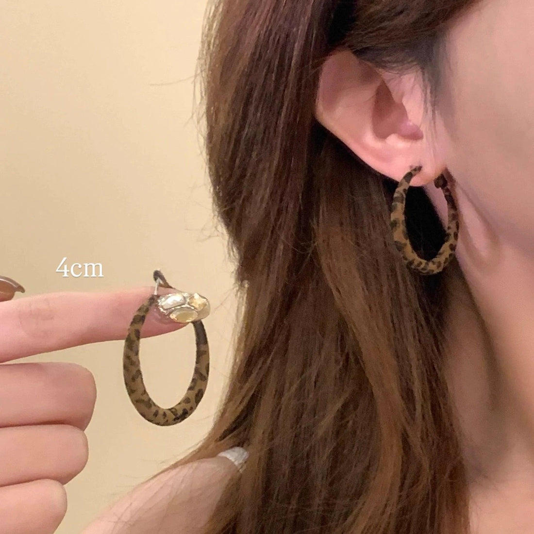 Vintage Leopard Print Heart Stud Earrings For Women, Retro Y2K Sweet Cool Leopard Heart Earrings, Trendy Aesthetic Daily Wear Jewelry Gift