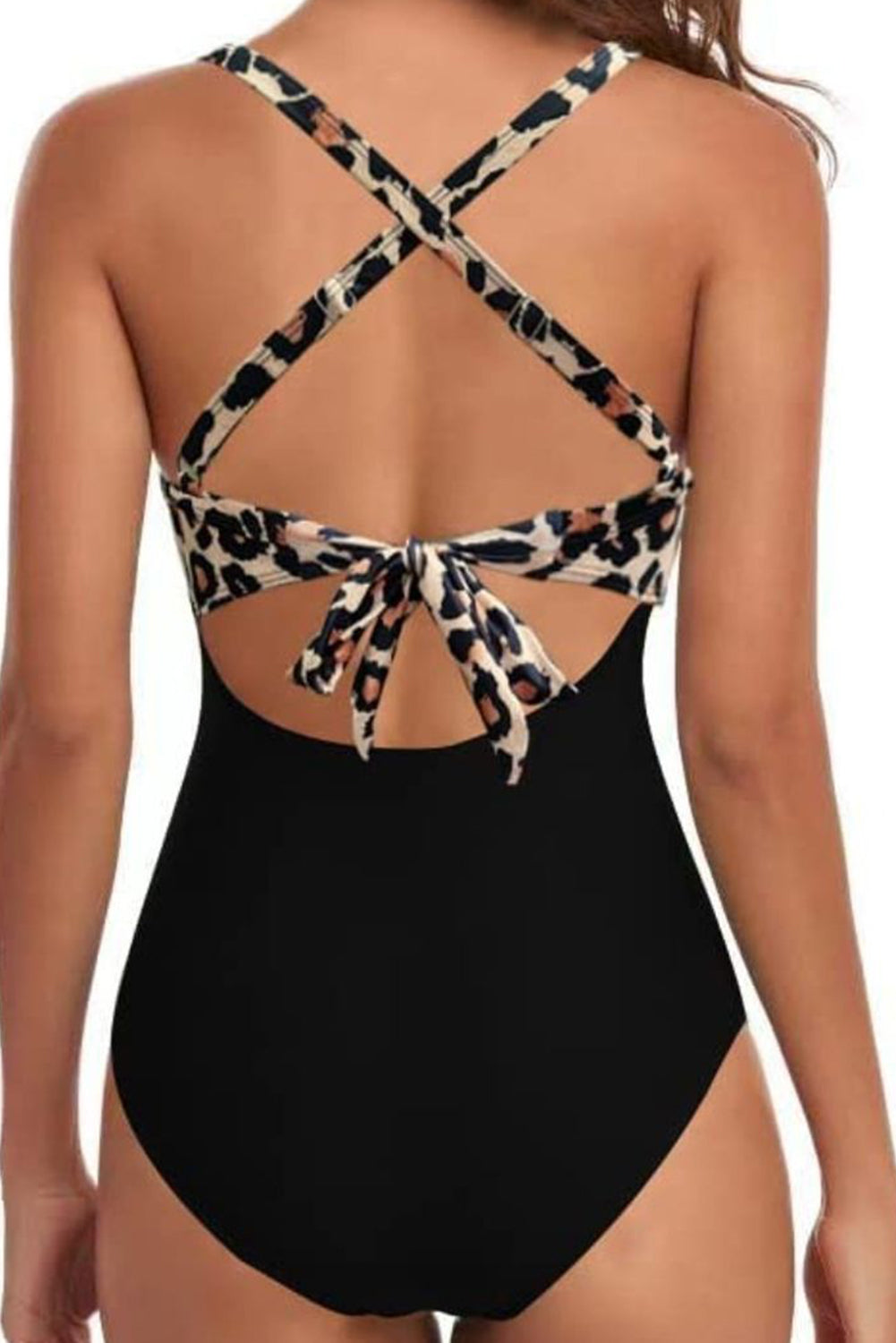Tied Crisscross Cutout One-Piece Swimsuit | Padded Support