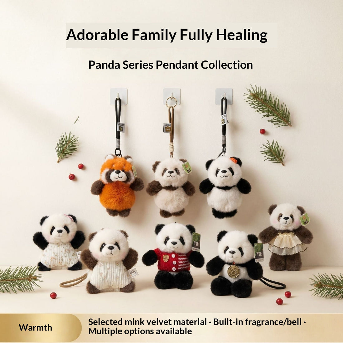Kawaii Panda Plush Toy Pendant - Scented Bag Charm & Keychain