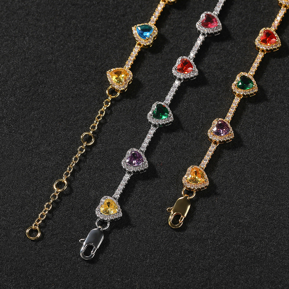Colorful Heart Adjustable Bracelet Necklace