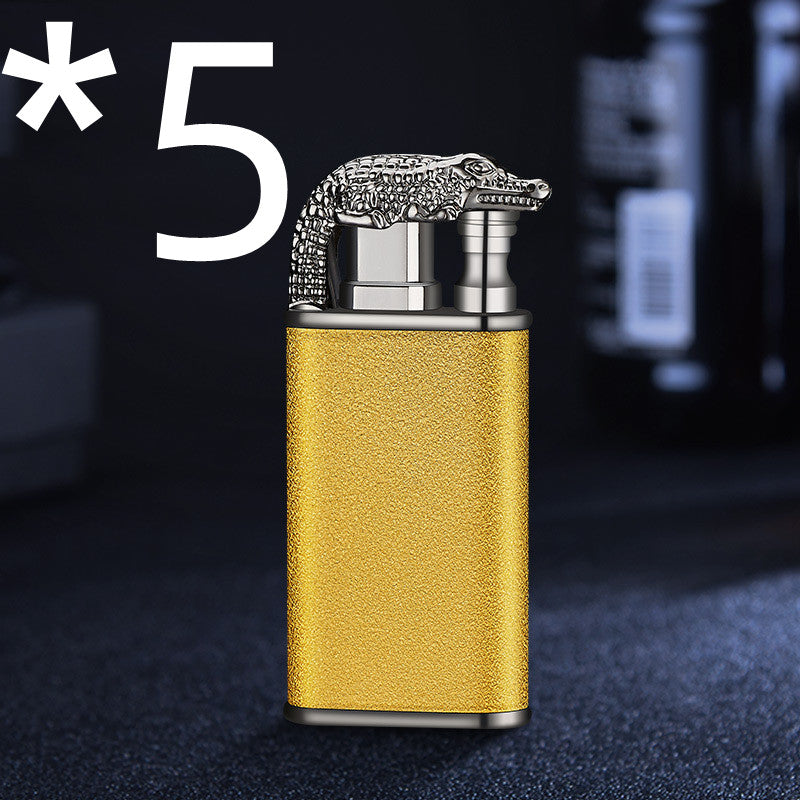 Windproof Double Flame Metal Lighter with Blue Jet Torch