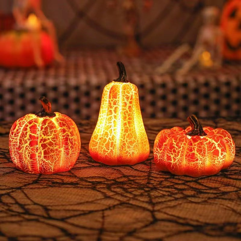 LED Halloween Pumpkin Lantern Realistic Resin Candle Lamp Decor