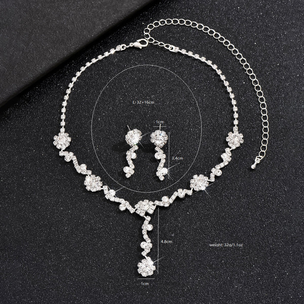 2026 Cross-Border European And American Fashion Luxury High-End Sparkling Rhinestone Pearl Necklace Women's Versatile Two-Piece Set Of Necklaces
