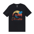 Black vintage-style distressed surf graphic t-shirt