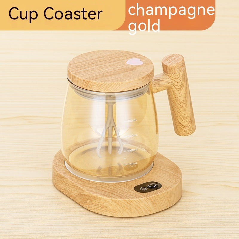 400ML Electric Self-Stirring Glass Coffee Mug for Fast Mixing