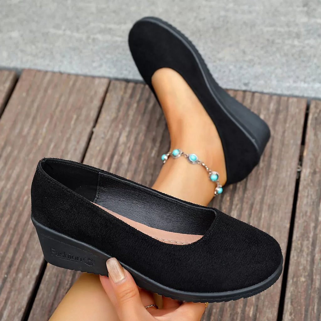 Wedge Heel Slip-On Loafers