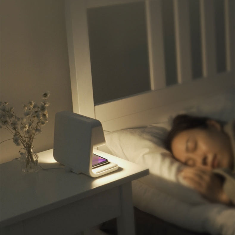 3-in-1 Minimalist Bedside Lamp, Wireless Charger & Alarm Clock