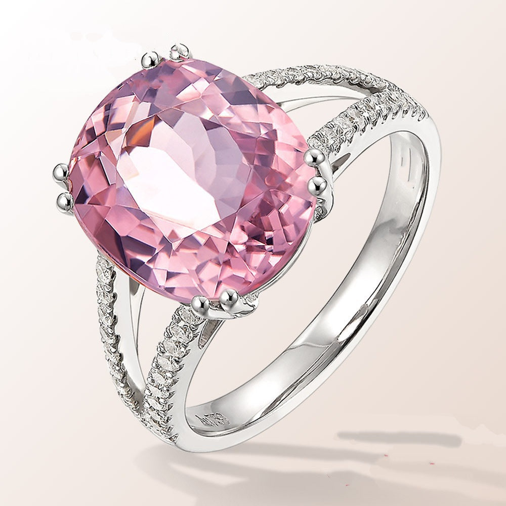 New European  American Fashion Engagement Ring,  Tourmaline Inlaid Jewelry