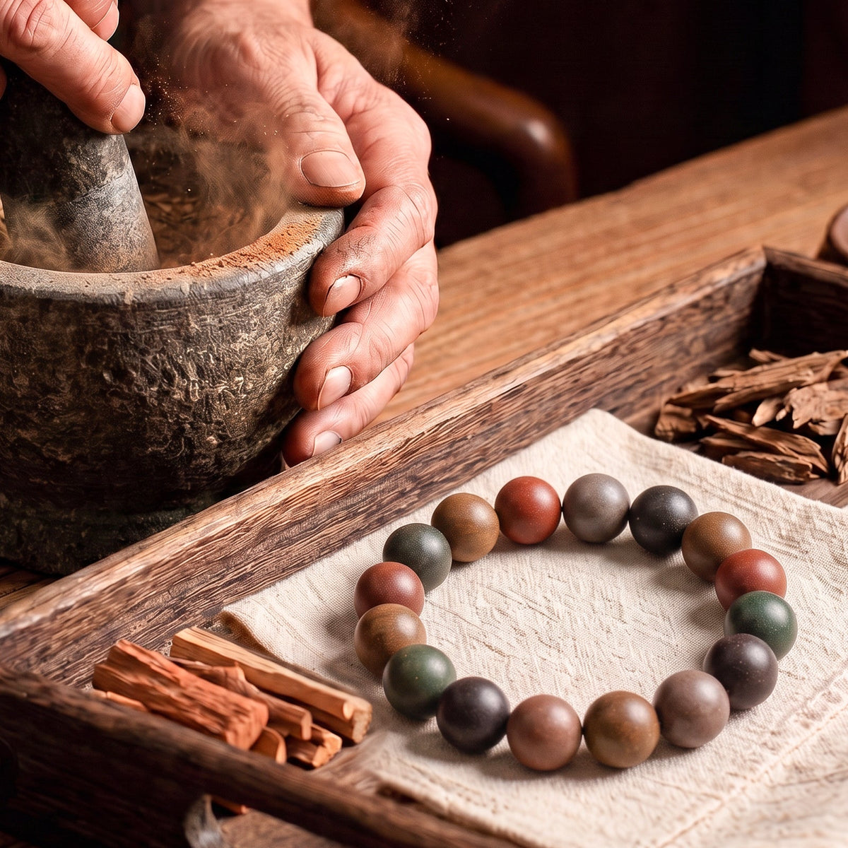 Versatile And Minimalist Chinese Herbal Bracelet