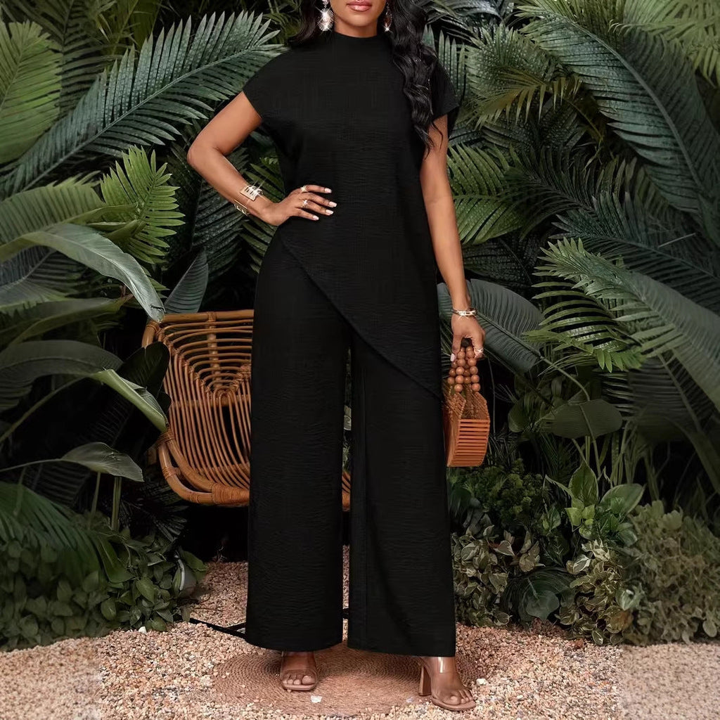 Asymmetrical Sleeveless Top and Pants Two-Piece Set for Women