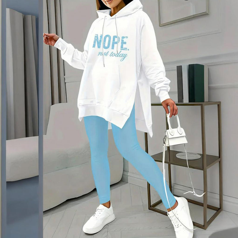 Women's 2-Piece Letter Print Hooded Sweatshirt & Legging Set - Image 10
