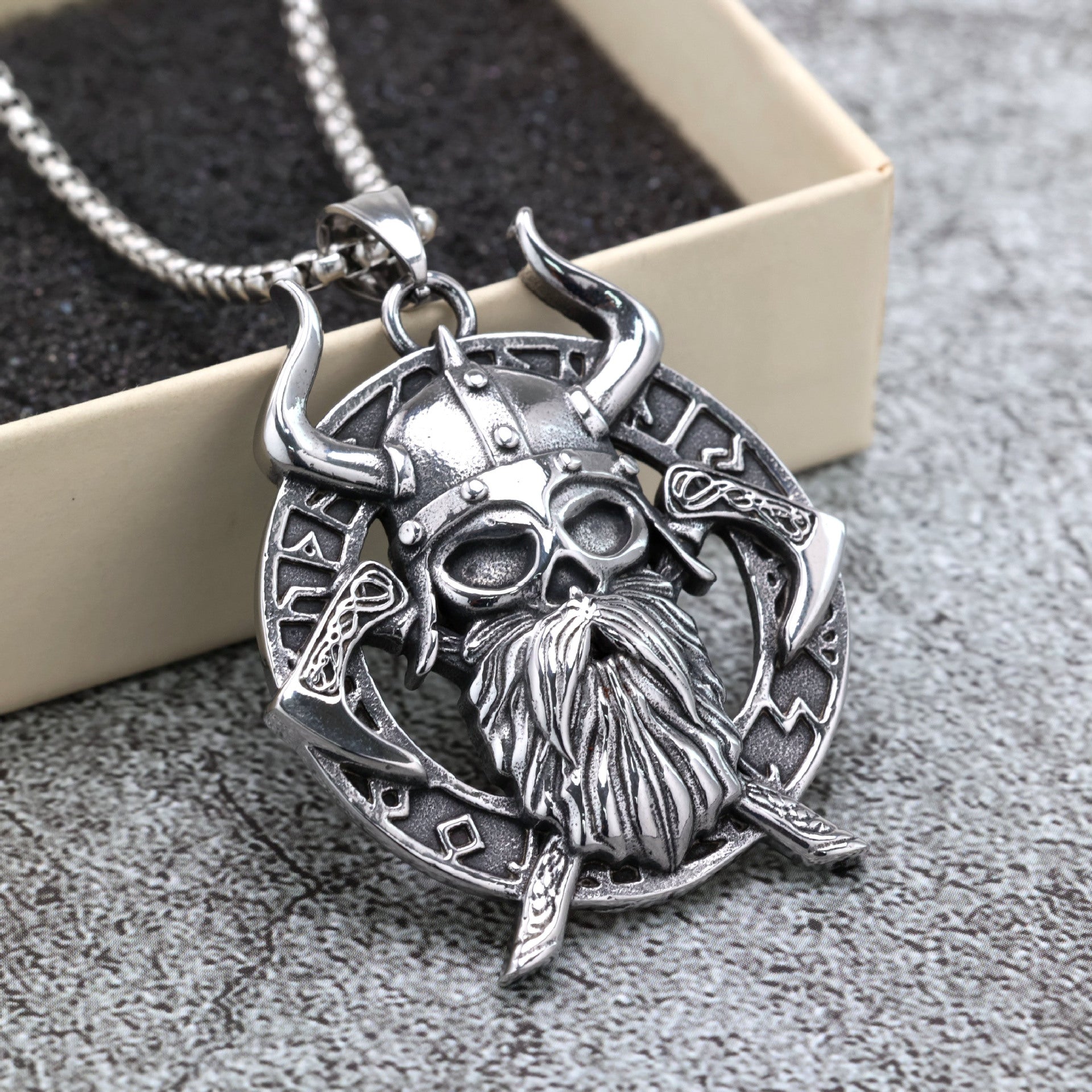 Vintage Stainless Steel Viking Mens Pendant
