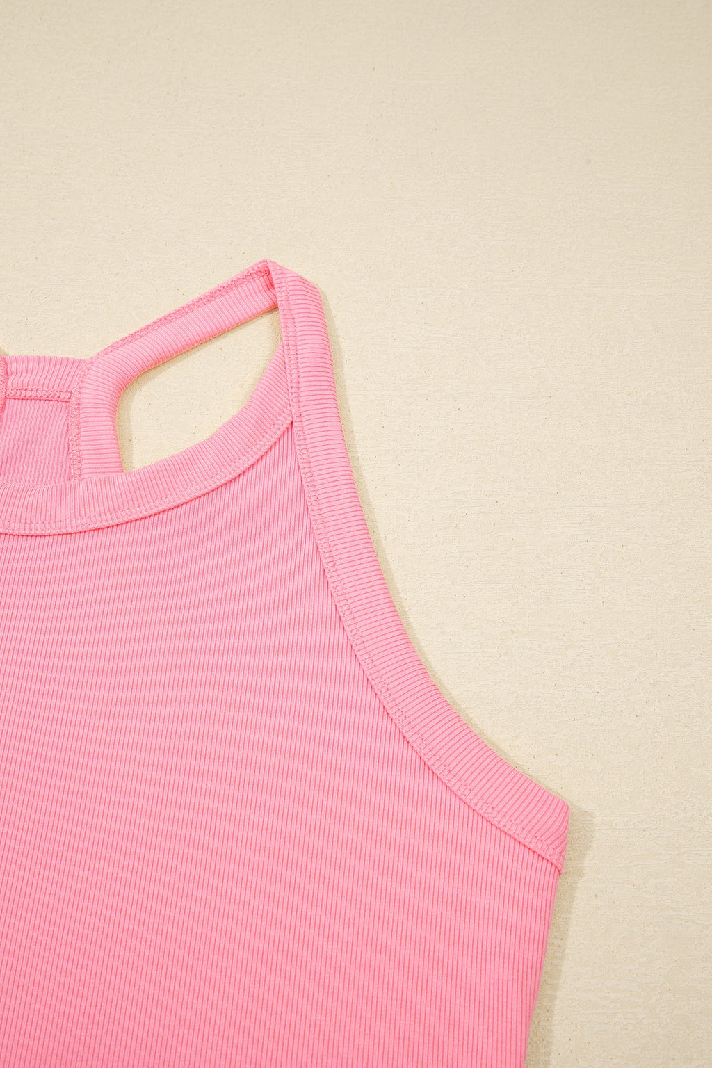 Pink Slim Knit Tank Top and Skort Two-Piece Athleisure Set