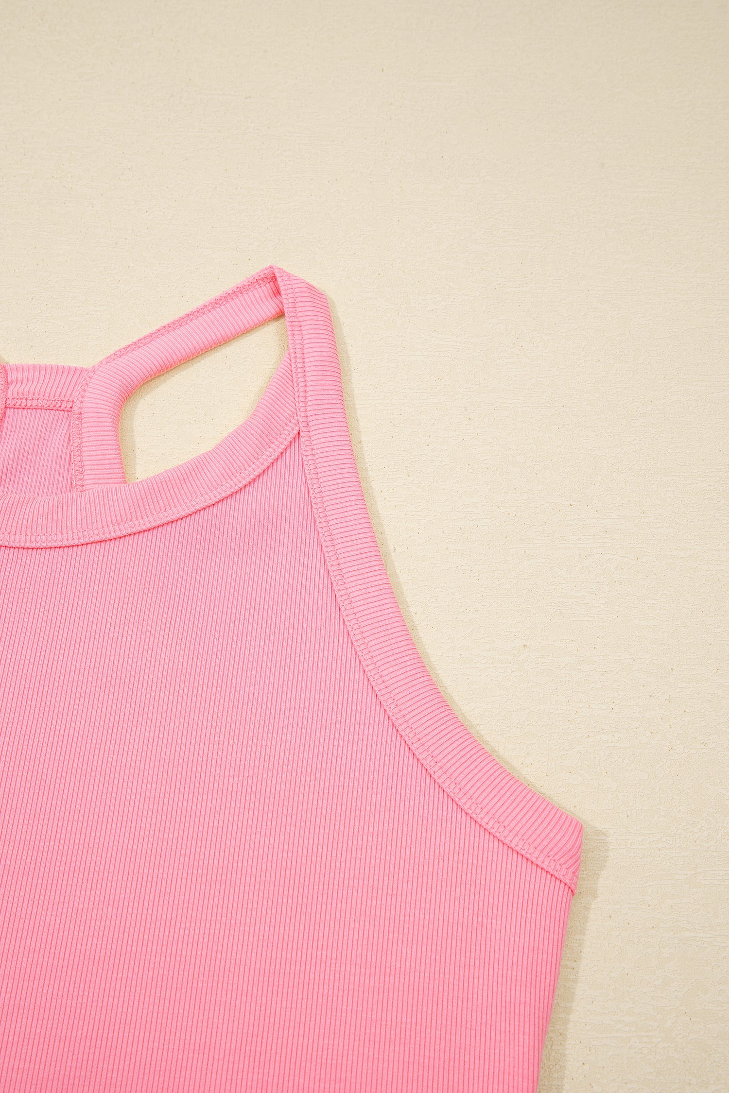Pink Slim Knit Tank Top and Skort Two-Piece Athleisure Set