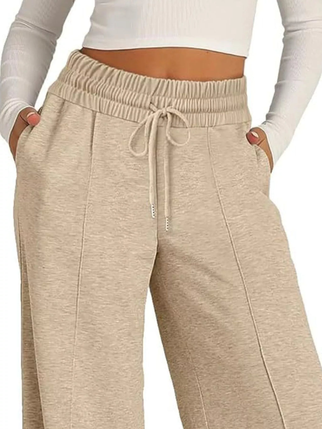 Women's Wide Leg Drawstring Lounge Pants with Pockets