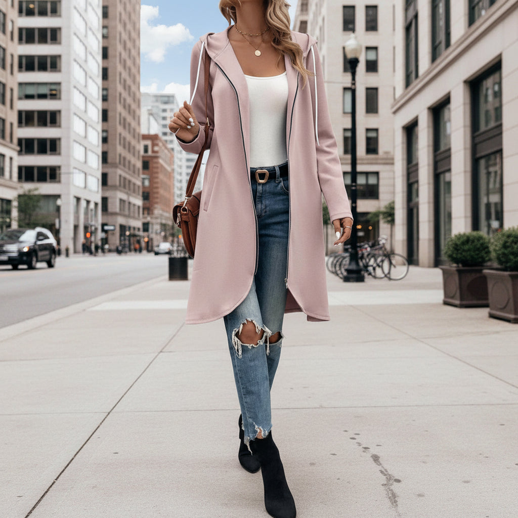 Women's Velvet-Lined Zip Hoodie Sweatshirt